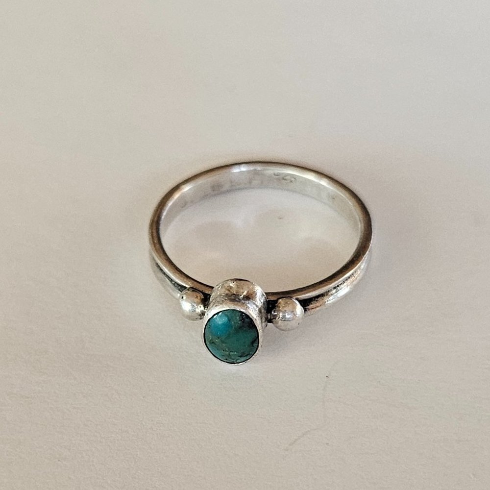 Dainty Sterling Silver and Turquoise Ring
